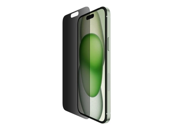 Belkin ScreenForce Pro - Skjermbeskyttelse for mobiltelefon - 2.5D - glass - med personvernsfilter - glass - for Apple iPhone 14 Pro Max, 15 Plus