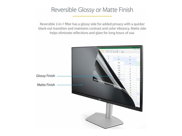 StarTech.com PRIVACY-SCREEN-20M, 50,8 cm (20"), 16:9, Näyttö, Kehyksetön näytön yksityisyyssuodatin, Kiiltävä/Matta, Yksityisyys