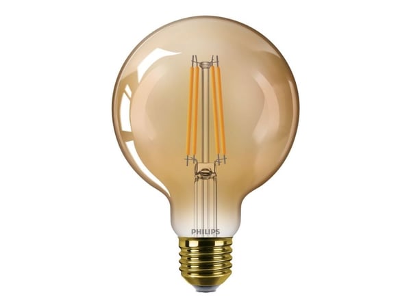 Philips Vintage - LED-filamentlyspære - form: G95 - E27 - 3.1 W (ekvivalent 25 W) - flammelys - 1800 K - ravgul