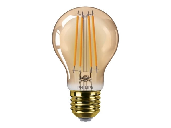 Philips Vintage - LED-filamentlyspære - form: A60 - E27 - 3.1 W (ekvivalent 25 W) - lys med varm flamme - 1800 K - gjennomsiktig gullrav