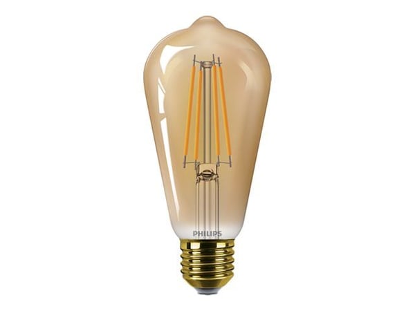 Philips Vintage - LED-filamentlyspære - form: ST64 - E27 - 3.1 W (ekvivalent 25 W) - flammelys - 1800 K - ravgul