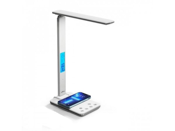 Media-Tech skrivebordslampe Bordlampe med induktiv lader og MT222 LED-display