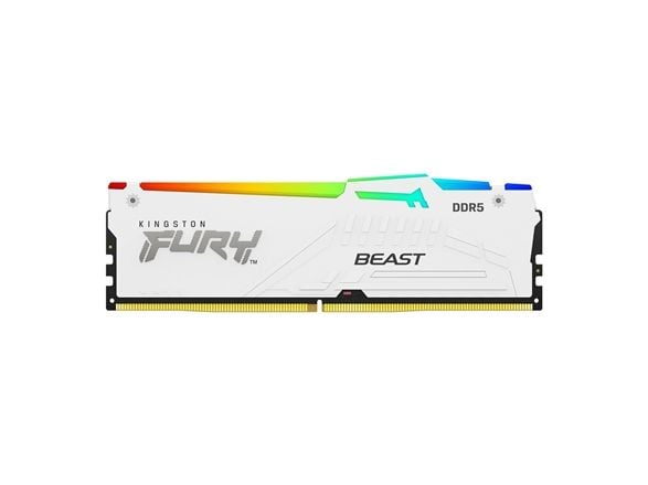 Kingston FURY Beast RGB - DDR5 - modul - 32 GB - DIMM 288-pin - 6000 MT/s / PC5-48000 - CL36 - 1.35 V - ikke-bufret - on-die ECC - hvit