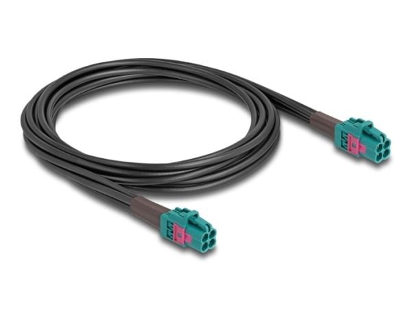 Delock - Antennkabel - mini FAKRA Z-kontakt fyrdubbel (hane) till mini FAKRA Z-kontakt fyrdubbel (hane) - 1 m - blå, RAL 5021