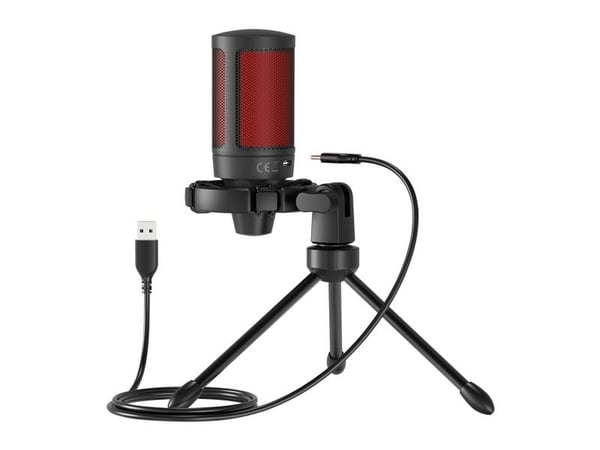 SAVIO SONAR PRO 01 Pelimikrofoni, jossa on valaistus jalustalla