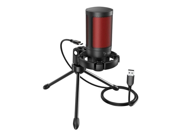 SAVIO SONAR PRO 01 Pelimikrofoni, jossa on valaistus jalustalla