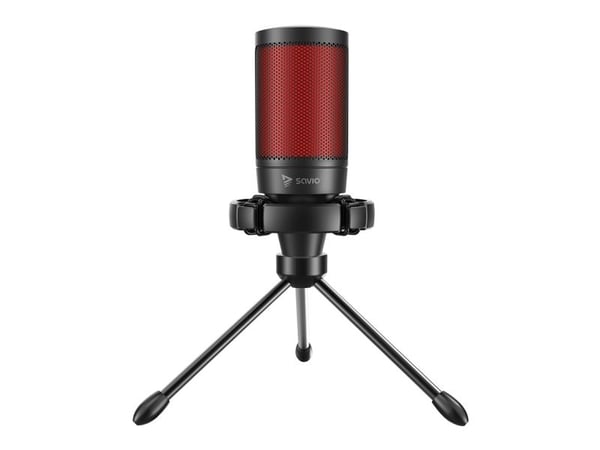 SAVIO SONAR PRO 01 Pelimikrofoni, jossa on valaistus jalustalla