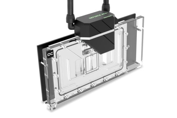 Alphacool 14488, Vannblokk, Akryl, Messing, Nylon, Sort, Gjennomsiktig, 4-pin, 1/4", 12 cm