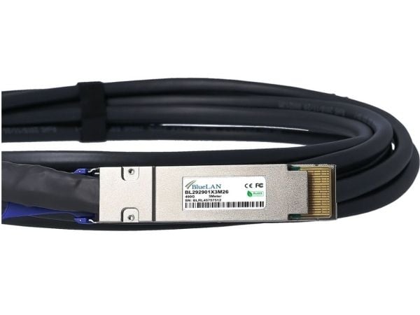 BlueOptics QDD-400-CU2M-BL, 2 m, QSFP-DD, QSFP-DD, Hankjønn/hankjønn