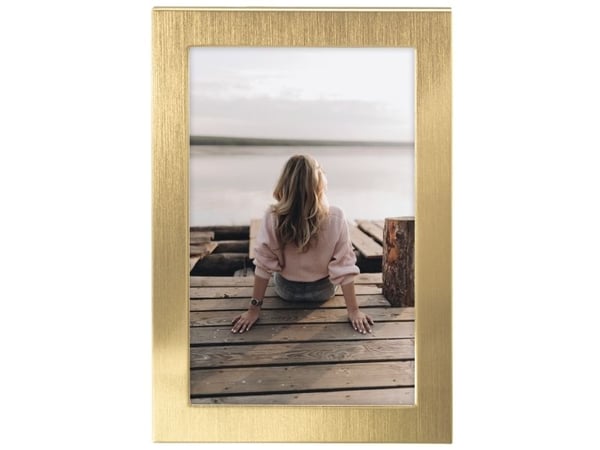 Hama Riva, Aluminium, Glas, Guld, Enstaka tavelram, Bord, Vägg, 10 x 15 cm, Rektangulär