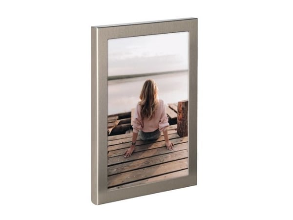 Hama Riva, Aluminium, Glass, Titan, Enkel bilderamme, Bord, Vegg, 13 x 18 cm, Rektangulær