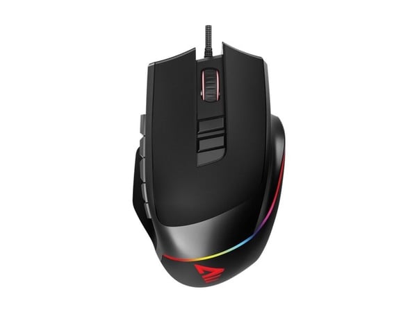 Savio Valiant gaming mouse RGB, Sort, ABS syntetisk, Polytetrafluoretylen (PTFE)