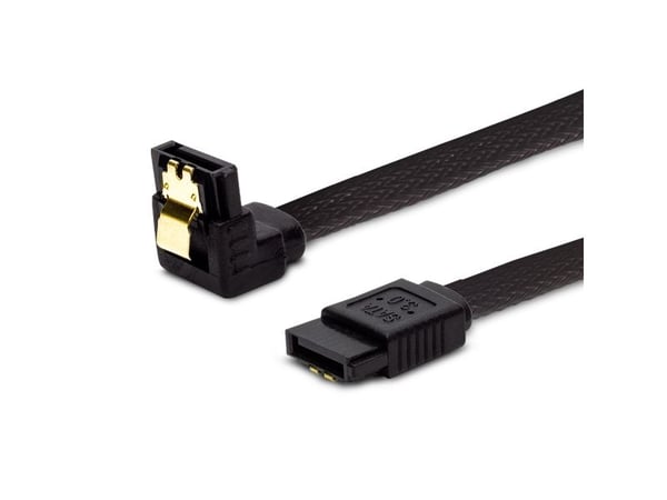 SAVIO GAK-04 - SATA-kabel - Serial ATA 150/300/600 - SATA (hann) låst til SATA (hann) vinklet - 30 cm - svart