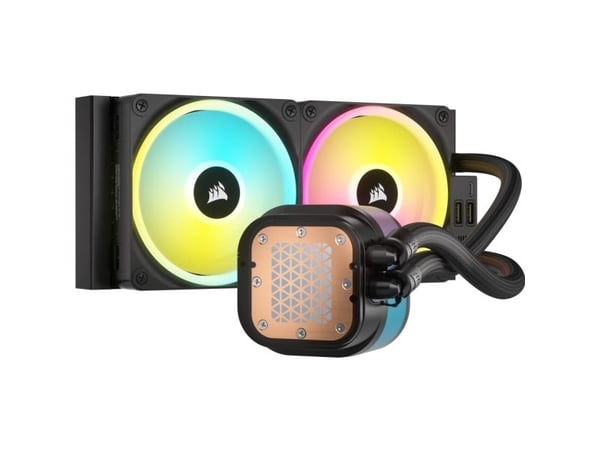 Corsair iCUE Link LCD H100i RGB - Prosessorin nestejäähdytysjärjestelmä - Jäähdyttimen koko: 240 mm - (seuraaville: LGA1156, LGA1155, LGA1150, LGA1...