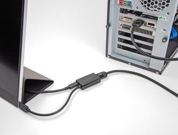 Delock-adapter HDMI-kontakt til USB Type-C-plugg (DP Alt-modus) 4K med PD 100 W