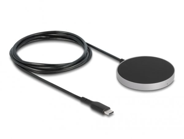 Delock - Trådløs ladepute - 15 watt - 1.25 A - svart/grå