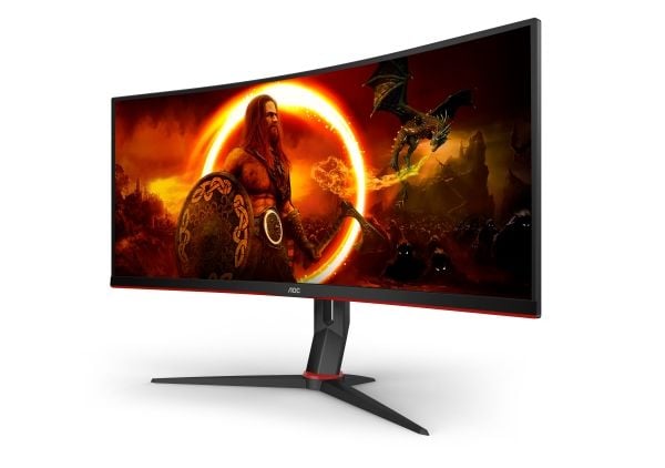 AOC G2 CU34G2XP, 86,4 cm (34"), 3440 x 1440 piksler, UltraWide Quad HD, LED, 5 ms, Sort, Rød