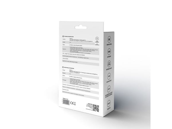 HDMI (M) v2.1 kaapeli, 3m, 8K, kupari, sininen/musta, kultaiset päätteet, ethernet/3D, CL-143