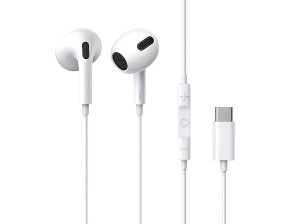 Baseus Encok C17 - Hörlurar med mikrofon - inuti örat - kabelansluten - USB-C - vit