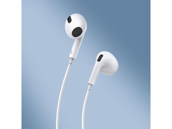 Baseus Encok C17 - Hörlurar med mikrofon - inuti örat - kabelansluten - USB-C - vit