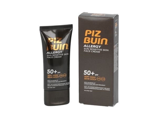Piz Buin Allergy, Aurinkorasva, Kasvot, Tuubi, Kosteuttava, 50 ml, Aikuiset