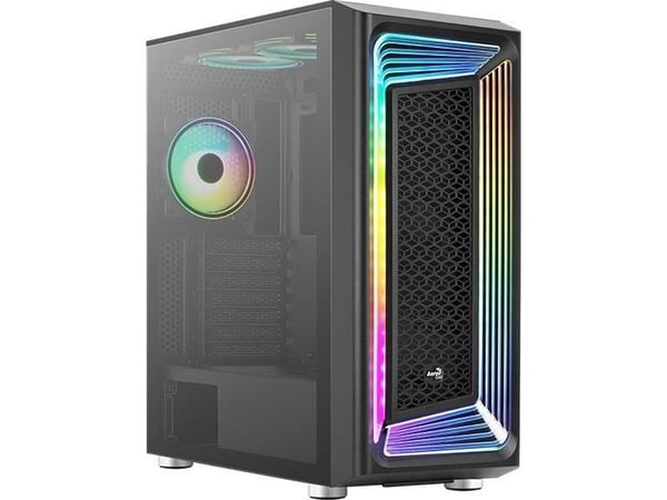 Aerocool Interstellar, Midi Tower, PC, Sort, ATX, Micro ATX, Mini-ITX, ABS, 16,3 cm