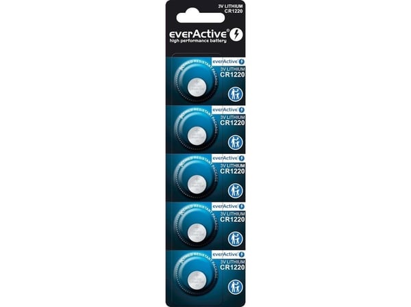 EverActive Mini CR1220 litiumparistot 5 kpl:n läpipainopakkauksessa