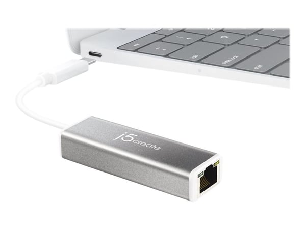j5create JCE133G-N USB-C™ til Gigabit Ethernet-adapter, Koblet med ledninger (ikke trådløs), USB Type-C, 10,100,1000 Mbit/s, IEEE 802.3, IEEE 802.3...