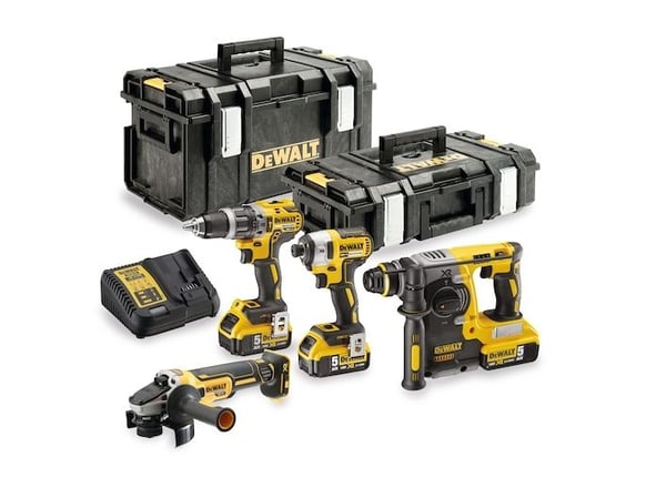DEWALT. COMBO 18V (DCG405+DCH273+DCD796+DCF887) 3x5.0Ah 2xTSTAK DCK422P3