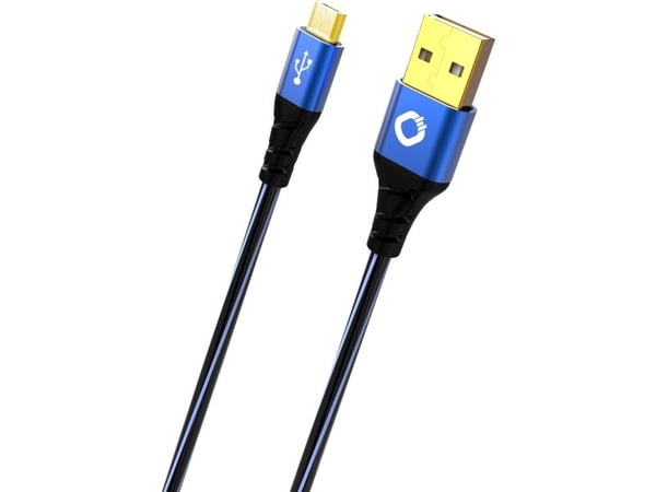 OEHLBACH USB Plus Micro, 0,5 m, USB A, Micro-USB B, USB 2.0, 0,48 Gbit/s, musta, sininen