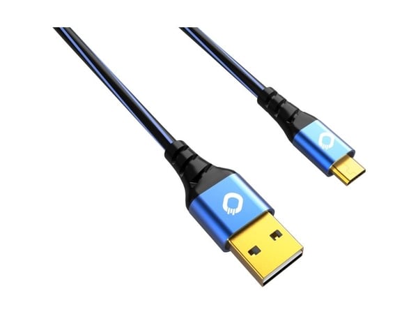 OEHLBACH USB Plus Micro, 0,5 m, USB A, Micro-USB B, USB 2.0, 0,48 Gbit/s, musta, sininen