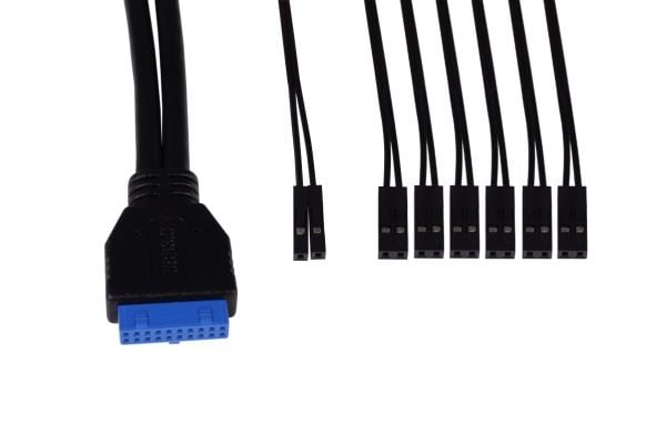 Alphacool ES etu- ja I/O-paneeli USB 3.0:lla ja kaapelisarja palvelinkoteloon