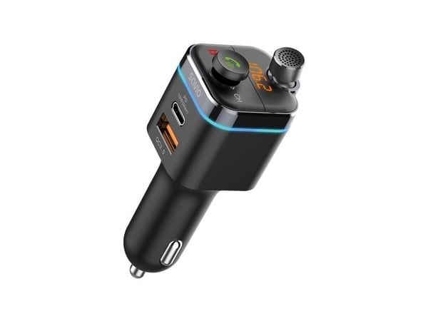 SAVIO TR-12 - Bluetooth hands-free car kit / FM transmitter / charger for mobiltelefon - svart