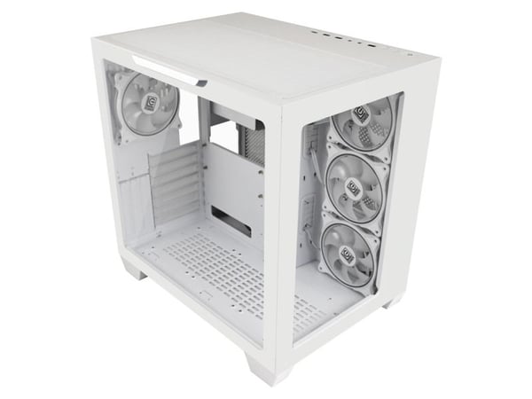 LC Power Gaming 807W Stormwatch_X - Midi-tårn gaming - utvidet ATX (E-ATX) - sidepanel med vindu (herdet glass) - ingen strømforsyning - hvit - USB...