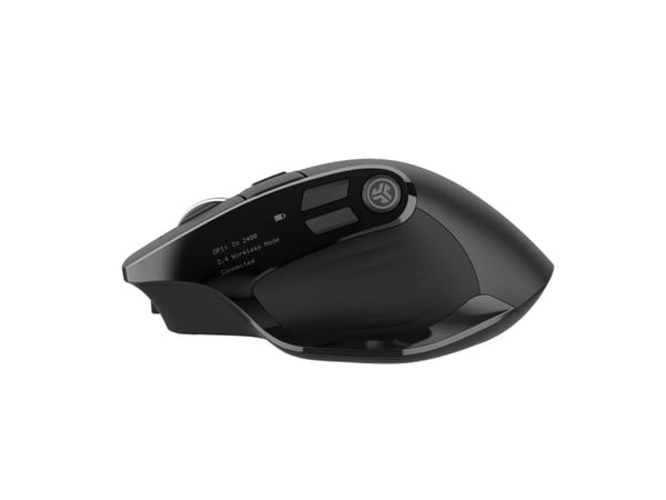JLab Epic, Høyre hendt, Optisk, Bluetooth + USB Type-A, 2400 DPI, Svart
