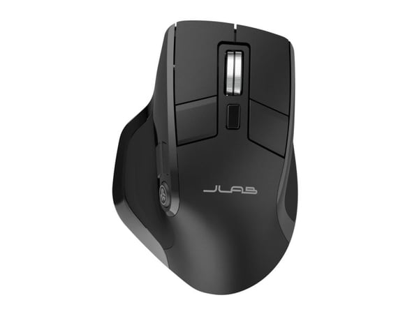 JLab Epic, Høyre hendt, Optisk, Bluetooth + USB Type-A, 2400 DPI, Svart