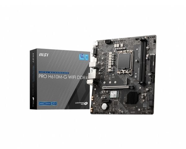 MSI PRO H610M-G WIFI DDR4 - Hovedkort - micro ATX - LGA1700-sokkel - H610 Chipset - USB 3.2 Gen 1 - Gigabit LAN, Bluetooth, Wi-Fi - innbygd grafikk...