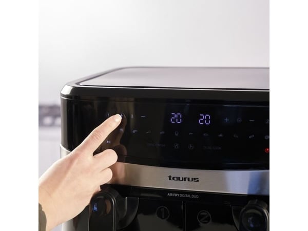 Taurus Air Fry Digital Duo, Varmluftsfrityr, 9 l, 50 °C, 200 °C, 60 min, Dobbel