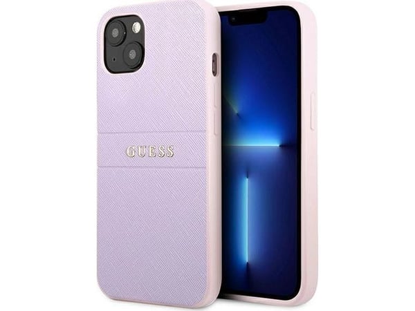 Kotelo Guess GUHCP13SPSASBPU iPhone 13 mini 5.4 tuuman violetti / violetti Saffiano Hot Stamp &amp; Metal logo