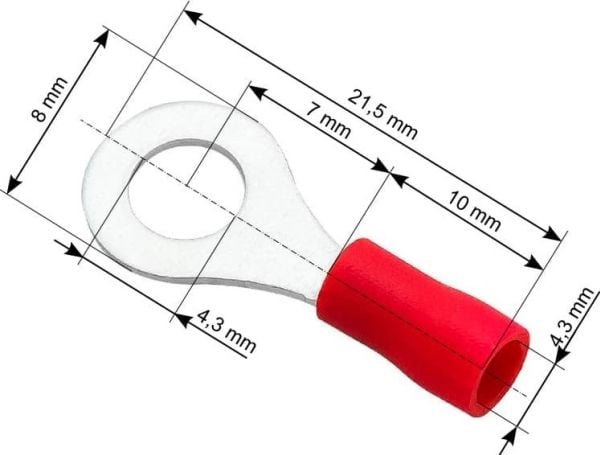 Puhallus 43-014# Eristetty l-rengasliitin ruuvi4,3 kaapeli4,3mm