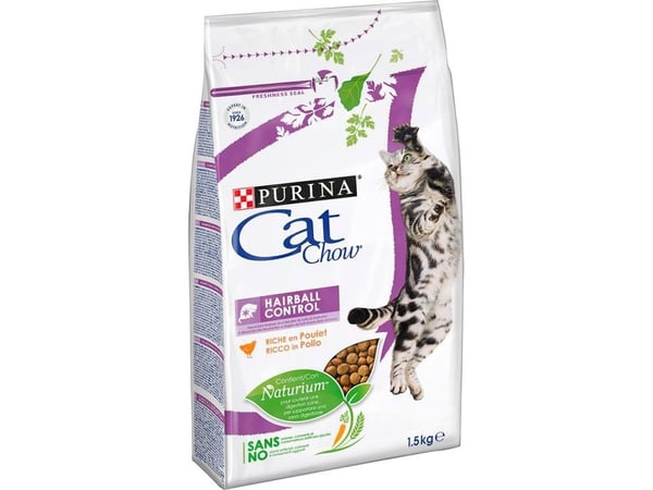 Purina CAT CHOW HAIRBALL CONTROLL, Voksen, Kylling, 1,5 kg