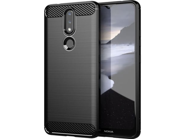 Carbon Case fleksibelt deksel TPU til Nokia 2.4 - svart