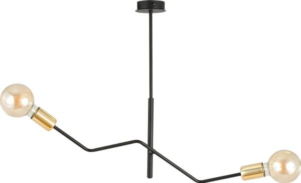 Orno GIRO pendellampe, 2x60W, E27, svart/gull