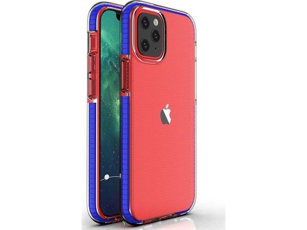 Spring TPU gel-tildeksel med fargerik ramme til iPhone 13 mini - mørkeblå