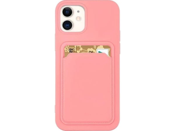 Hurtel kortholder i silikonlommebok med kortspor for Samsung Galaxy A42 5G - rosa