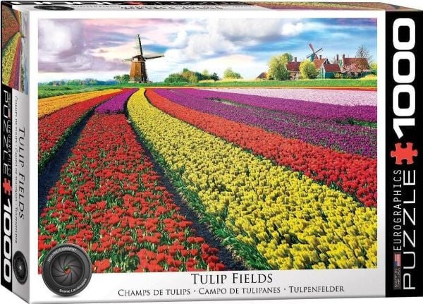 Palapeli Tulip Fields Alankomaat - 1000 palaa, 48*68cm