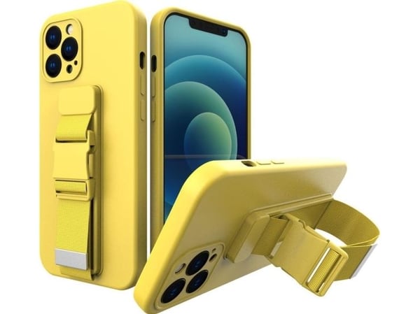 Hurtel köysi tapauksessa geelikotelo köysi ketju laukku köysi iPhone 13 Pro keltainen