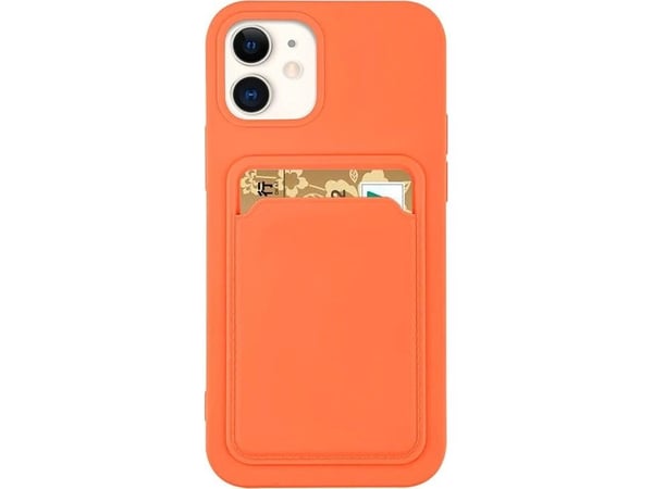 Kortholder i silikon / dokumentmappe med kortlomme for iPhone 12 Pro Max - oransje