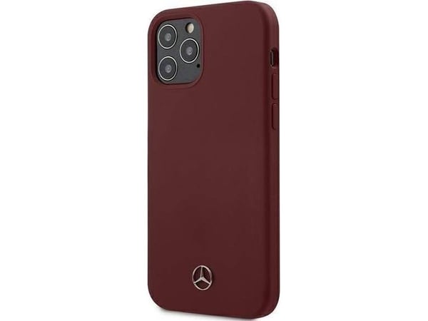 Mercedes Benz Apple iPhone 12 / 12 Pro Mercedes-deksel Silicone Line (MEHCP12MSILRE) rød