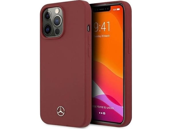Kotelo Mercedes MEHCP13LSILRE iPhone 13 Pro / 13 6,1" punainen/punainen kova silikonirivi